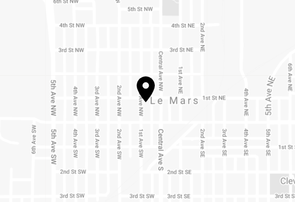 Map to the Le Mars office